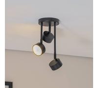 SIGMA Nemo ceiling spotlight, 34 cm, 3-bulb, black, movable, GX53