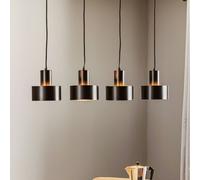 SIGMA Rif 4 pendant light, linear, 4-bulb, black