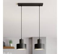SIGMA Rif pendant light, linear, 2-bulb, black