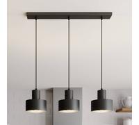 SIGMA Rif pendant light, linear, 3-bulb, black