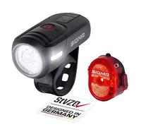 SIGMA Sport Aura 45 and NUGGET II LED Bike Light Set, StVZO-Approved, Battery-Powered Front Light and Rear Light