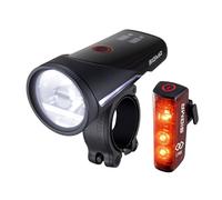 Sigma Aura 100 USB/Blaze Link Set with Screw Mount, Front and Rear Bike Lights, Battery-Powered, StVZO-Approved Bike Front Light and Rear Light with Innovative Coupling Function