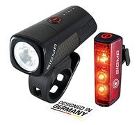 SIGMA SPORT Bike Lights Front and Back BUSTER 400 FL & BLAZE FLASH - USB C Rechargeable Bicycle Lights with Versatile Modes | IPX4 Waterproof Bike Light with 400 Lumens & 120 Meters Beam Range