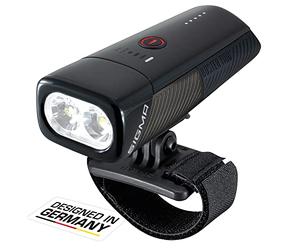 SIGMA Sport Buster 1100HL Rechargeable LED Helmet Light, 1100 Lumens, 5 Lighting Modes, Quick-Release Mount System, Battery-Powered Front Light for Professional Cycling, Black