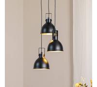 SIGMA Trial pendant light, 3-bulb round black/gold