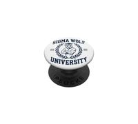 Sigma Wolf University Brainrot Meme Alpha Wolf PopSockets Adhesive PopGrip