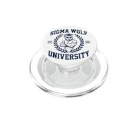 Sigma Wolf University Brainrot Meme Alpha Wolf PopSockets PopGrip for MagSafe