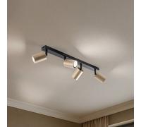 SIGMA Zoom ceiling spotlight, 4-bulb, black/gold