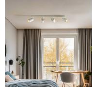 SIGMA Zoom ceiling spotlight, 4-bulb, white, metal, GU10