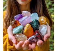 SigMntun Polished Stone Collection, Limited Edition, 1.2-1.5 inches, 24 Kinds Extra Large Sizes Natural Tumbled Gems and Crystals, Bulk for Healing, Reiki, Meditation, Witchcraft