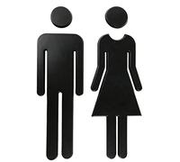 Sign Acrylic Toilet Symbol,Adhesive Backed Men's And Women's Or Unisex Bathroom for Hotel,Office,Home,Restaurant