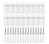Sign Advertising Nail, Stainless Steel Sign Standoff Screws 16 Pcs, Suitable for Standoff Fixings for Glass Posters, Picture Frames and Mirrors (25mm x 12mm) (White)
