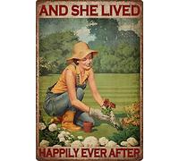 Sign And She Lived Happily Ever After Tin Sign Retro Plaque For Club Garage Patio Cafe M
