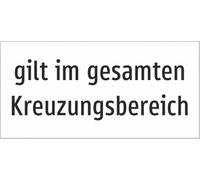 Sign: applies to the entire intersection area - aluminium | 630 x 310/2 | reflective
