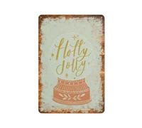 Sign Christmas Snow Globe Holly Jolly Signs Vintage Decorations For Pub Kitchen Cafe Bathroom M