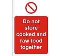 Sign Cooked And Raw Adhesive Vinyl 20 x 15 cm