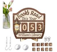 Sign Counter Readings | Wooden Decoration | Decorative Sign Counter Readings for Book Enthusiasts, Bookcases, Desks, Corners, Readers, Teachers, Women, Librarians