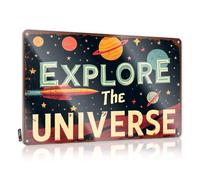Sign Decaor Vintage Style | Explore The Universe With Us. Amazing Housewarming Gift Home Decor(20X30CM)