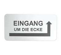 Sign Entrance Around the Corner Arrow Left Right Self-Adhesive 3 Sizes Silver (120 x 60 mm Right Entrance)