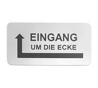 Sign Entrance Around the Corner Arrow Left Right Self-Adhesive 3 Sizes Silver (140 x 80 Right Entrance)