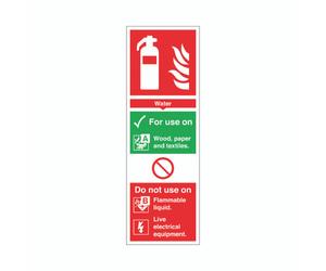Sign Fire Extgr Water PVC 300X100MM