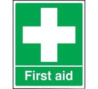 Sign, First Aid, Rp, External Height 300mm, External Width 250mm, Sign Colour White on Green, Sign Material Plastic, Sign Type First Aid, Material Thickness 1mm, Personal Protection & Site Safety Sign