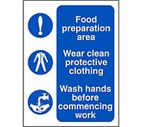 Sign Food Preparation Adhesive Vinyl 20 x 15 cm