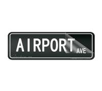 Sign For Door Acrylic Plastic Airport Ave Vintage Signs Sign With Adhesive 10" X 3" Easy To Install And Highly Visible For Office And Business Highly Visible