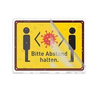 Sign For Door Acrylic Plastic Bitte Abstand Halten Sign 8" X 6" Fade Resistance Indoor/Outdoor Use