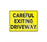 Sign For Door Acrylic Plastic Careful Exiting Driveway Sign With Adhesive 8" X 6" Easy To Install And Highly Visible For Office And Business Highly Visible