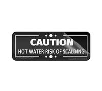 Sign For Door Acrylic Plastic Caution Hot Water Sign Room Decor Indoor & Outdoor Signs For Home Office Work 10" X 3" Self-Adhesive On The Back