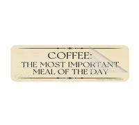 Sign For Door Acrylic Plastic Coffee The Most Important Meal Of The Day Self-Adhesive Sign For Office Restaurants Hotels Supermarket Supplies 10 By 3 Inch