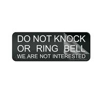 Sign For Door Acrylic Plastic Do Not Knock Or Ring Bell We Are Not Interested Sign Plaque Self-Adhesive Sign For Office Restaurants Hotels Supermarket Supplies 10 By 3 Inch
