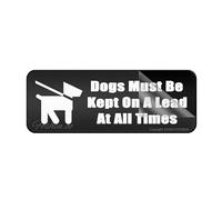 Sign For Door Acrylic Plastic Dogs Must Be Kept On A Lead At All Times Notice Signage Sign With Adhesive 10" X 3" Easy To Install And Highly Visible For Office And Business Highly Visible