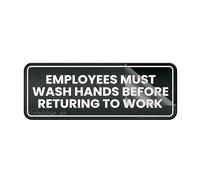 Sign For Door Acrylic Plastic Employees Must Wash Hands Before Returning To Work Sign Self-Adhesive Sign For Office Restaurants Hotels Supermarket Supplies 10 By 3 Inch
