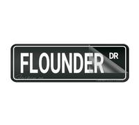 Sign For Door Acrylic Plastic Flounder Fish Dr Vintage Signs Sign With Adhesive 10" X 3" Easy To Install And Highly Visible For Office And Business Highly Visible