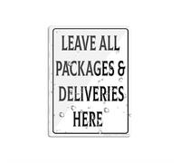 Sign For Door Acrylic Plastic Leave All Packages & Deliveries Here Mail Drop Off Alert Attention Caution Warning Notice 6 X 8 Inch Self Adhesive Use For Office/Business Easy To Apply