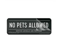 Sign For Door Acrylic Plastic No Pets Allowed Service Animals Are Welcome Sign 10 X 3 Inch Self Adhesive Use For Office/Business Easy To Apply