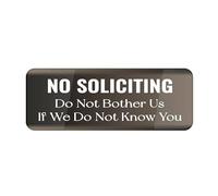 Sign For Door Acrylic Plastic No Soliciting Do Not Bother Us If We Do Not Know You Sign Sign 3" X 9" Fade Resistance Indoor/Outdoor Use