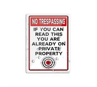 Sign For Door Acrylic Plastic No Trespassing If You Can Read This You Are On Private 6 X 8 Inch Self Adhesive Use For Office/Business Easy To Apply