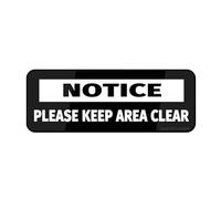 Sign For Door, Acrylic Plastic Notice Please Keep Area Clear Sign 3" X 9", Fade Resistance, Indoor/Outdoor Use