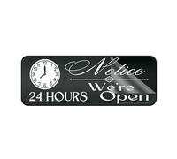 Sign For Door Acrylic Plastic Open 24 Hours Sign Our Business Is Open Self-Adhesive Sign For Office Restaurants Hotels Supermarket Supplies 10 By 3 Inch