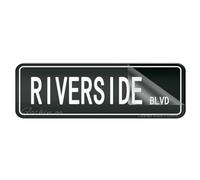 Sign For Door Acrylic Plastic Riverside Blvd Vintage Signs Sign With Adhesive 10" X 3" Easy To Install And Highly Visible For Office And Business Highly Visible