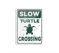 Sign For Door Acrylic Plastic Slow Turtle Crossing With Graphic No Speeding Hilarious Epic Funny Novelty Caution Alert Notice Sign With Adhesive 6" X 8" Easy To Install And Highly Visible