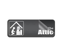 Sign For Door Acrylic Plastic The Attic Sign Room Decor Indoor & Outdoor Signs For Home Office Work 10" X 3" Self-Adhesive On The Back