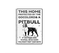 Sign For Door Acrylic Plastic This Home Protected By The Good Lord And A Pit Bull Sign For Office Restaurants Hotels Supermarket Supplies 6 By 8 Inch