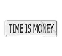 Sign For Door Acrylic Plastic Time Is Money Signs Self-Adhesive Sign For Office Restaurants Hotels Supermarket Supplies 10 By 3 Inch