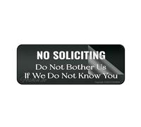 Sign For Door Metal Tin Plastic No Soliciting Do Not Bother Us If We Do Not Know You Wall Or Door Sign Room Decor Indoor & Outdoor Signs For Home Office Work Self-Adhesive On The Back 4×16 Inch