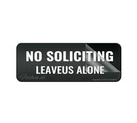 Sign For Door Metal Tin Plastic No Soliciting Leave Us Alone Wall Or Door Sign Self Adhesive Use For Office/Business Easy To Apply 4×16 Inch