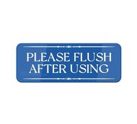 Sign For Door Metal Tin Plastic Please Flush After Using Wall Or Door Sign Durable Long Lasting With Double Sided Tape In The Back - 4×16 Inch